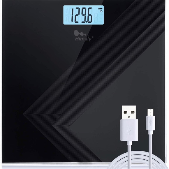 Himaly Digital Body Weight Scale, Rechargeable Step-On, Back Light Display - Picture 1 of 9
